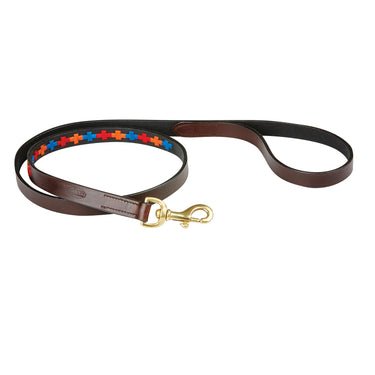 Buy Weatherbeeta Polo Leather Beaufort Brown/Red/Orange/Blue Dog Lead | Online for Canine