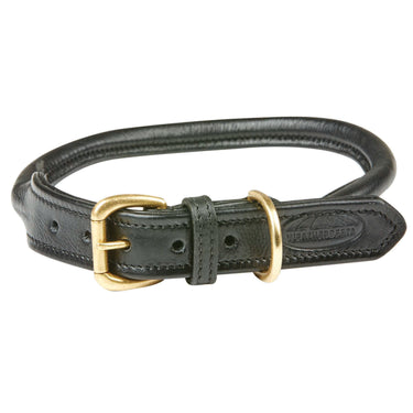 Buy Weatherbeeta Rolled Leather Black Dog Collar | Online for Canine