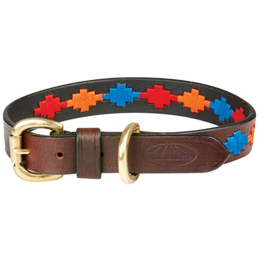 Buy Weatherbeeta Polo Leather Beaufort Brown/Red/Orange/Blue Dog Collar | Online for Canine