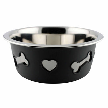 Buy Weatherbeeta Non-Slip Stainless Steel Silicone Bone Dark Grey Dog Bowl | Online for Canine