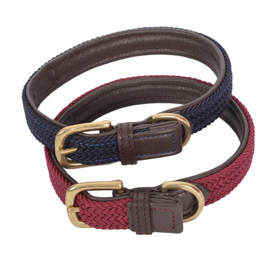 Buy Weatherbeeta Leather Plaited Brown/Maroon Dog Collar | Online for Canine