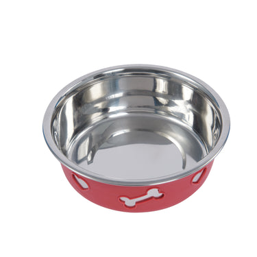 Buy Weatherbeeta Non-Slip Stainless Steel Silicone Bone Blue Dog Bowl | Online for Canine