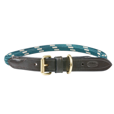 Buy Weatherbeeta Rope Leather Hunter Green/Brown Dog Collar | Online for Canine