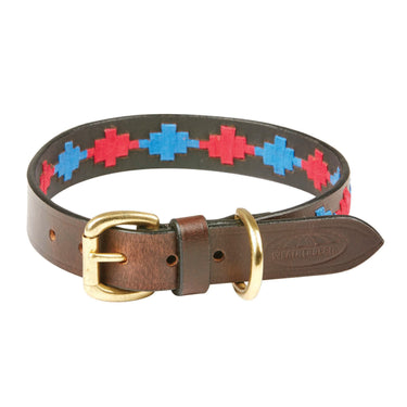 Buy Weatherbeeta Polo Leather Beaufort Brown/Pink/Blue Dog Collar | Online for Canine