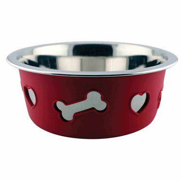 Buy Weatherbeeta Non-Slip Stainless Steel Silicone Bone Raspberry Dog Bowl | Online for Canine