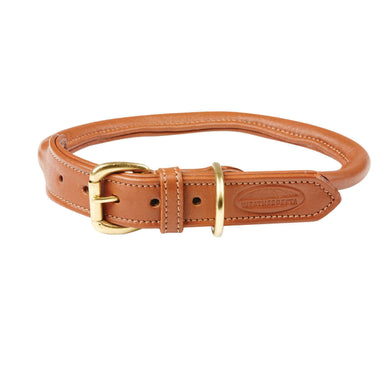 Buy Weatherbeeta Rolled Leather Tan Dog Collar | Online for Canine