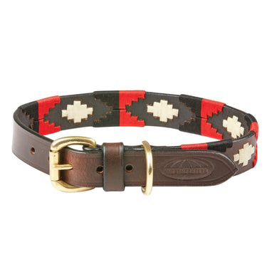 Buy Weatherbeeta Polo Leather Cowdray Brown/Black/Red/White Dog Collar | Online for Canine