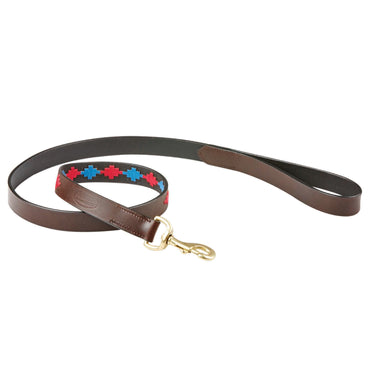 Buy Weatherbeeta Polo Leather Beaufort Brown/Pink/Blue Dog Lead | Online for Canine