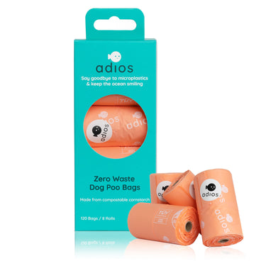 Adios Handle On A Roll Poo Bags  8 Rolls