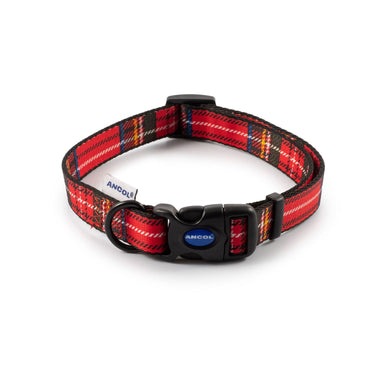 Ancol Patterned Collection Tartan Collar Red