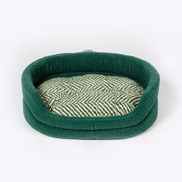 Danish Design Fleece Slumber Bed Green Herringbone