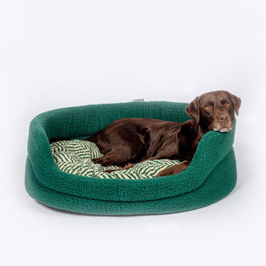 Danish Design Fleece Slumber Bed Green Herringbone