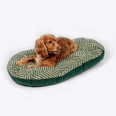 Danish Design Fleece Quilted Mattress Green Herringbone