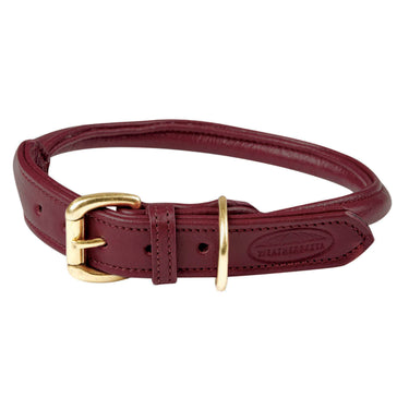 Buy Weatherbeeta Rolled Leather Maroon Dog Collar | Online for Canine