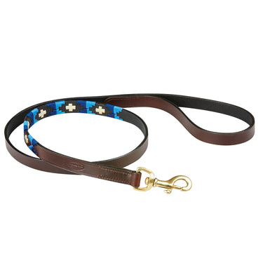 Buy Weatherbeeta Polo Leather Cowdray Brown/Blue/Blue Dog Lead | Online for Canine