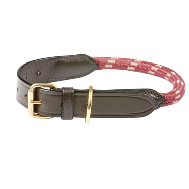 Buy Weatherbeeta Rope Leather Burgundy/Brown Dog Collar | Online for Canine