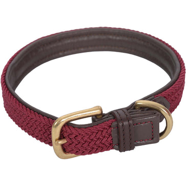 Buy Weatherbeeta Leather Plaited Brown/Maroon Dog Collar | Online for Canine