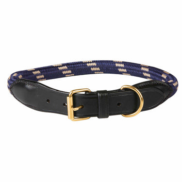 Buy Weatherbeeta Rope Leather Navy/Brown Dog Collar | Online for Canine