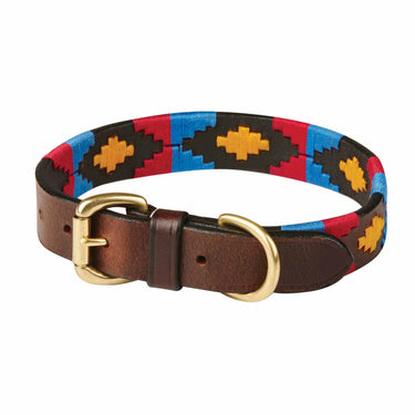 Buy Weatherbeeta Polo Leather Cowdray Brown/Pink/Blue/Yellow Dog Collar | Online for Canine