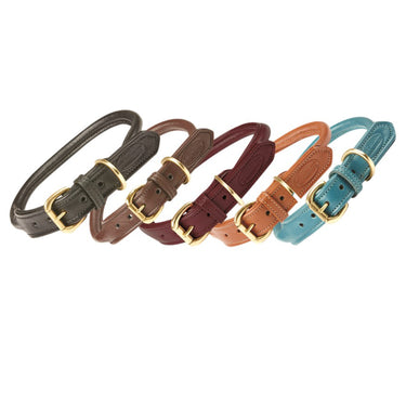 Buy Weatherbeeta Rolled Leather Brown Dog Collar | Online for Canine